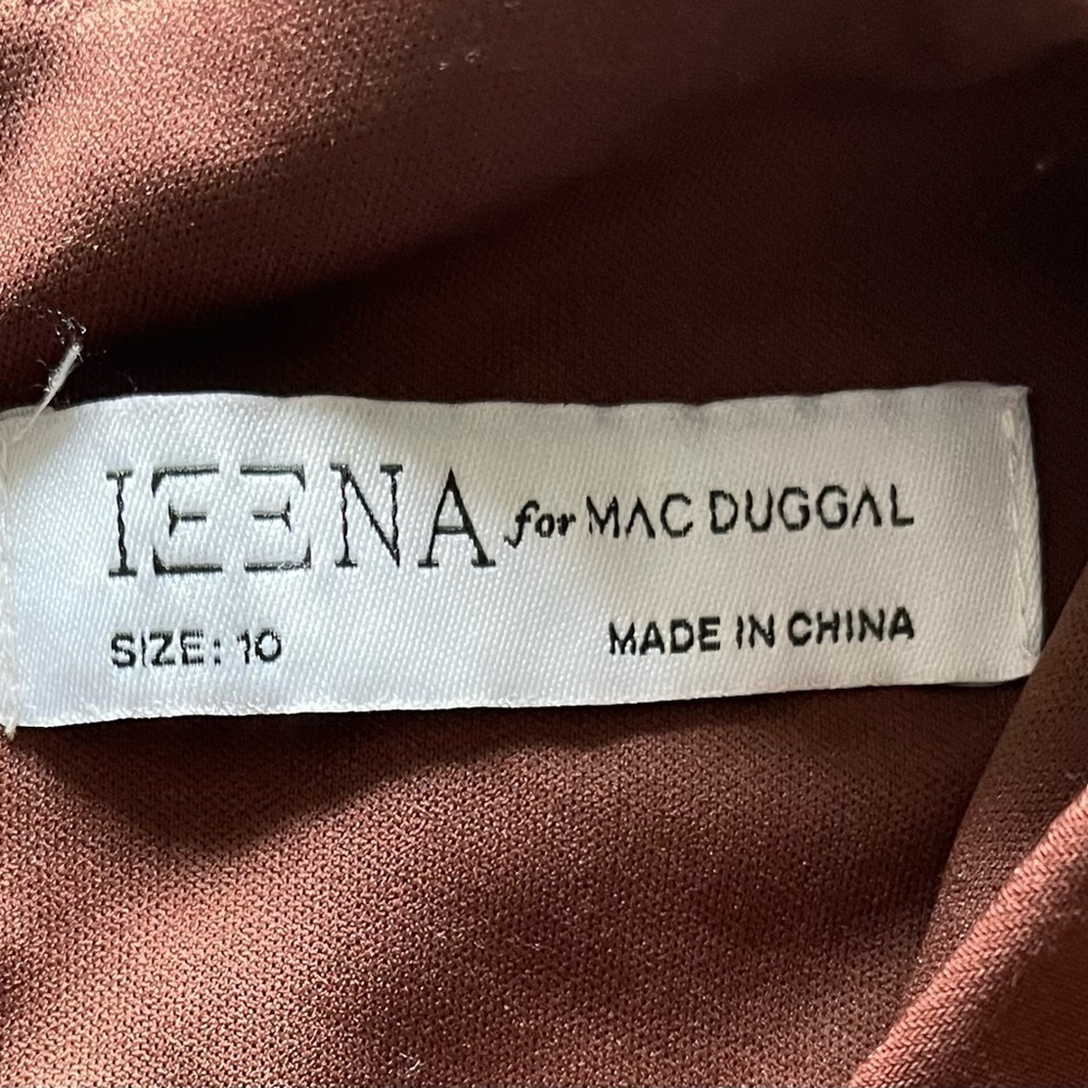 leena for Mac Duggal Keyhole Draped Gown Chocolate Brown Elegant Gown Women’s 10 - Picture 10 of 16